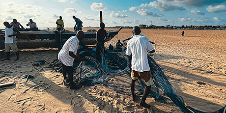Fishermen on Cotonou Beach