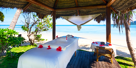 Beachside massage tables